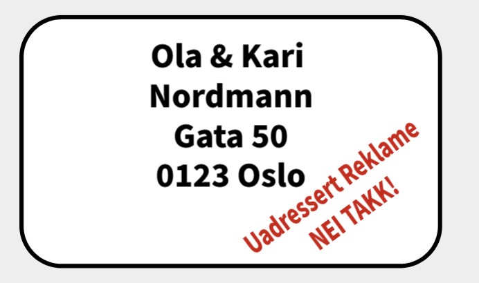 Postkasseskilt med navn